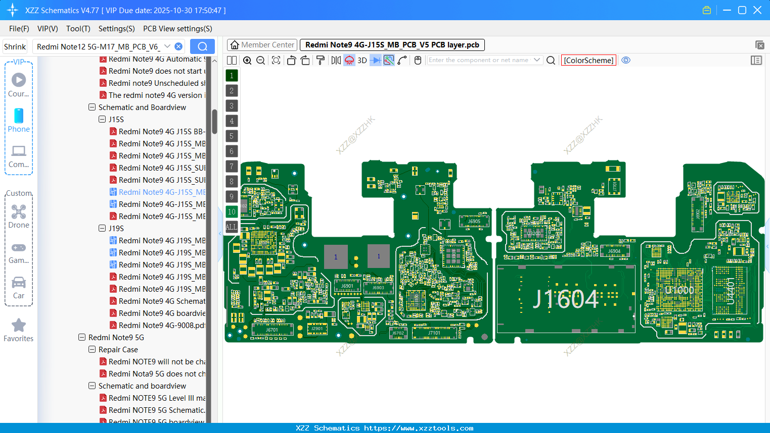 Xiaomi Redmi Note9 4G-J15S_MB_PCB_V5 PCB Layer
